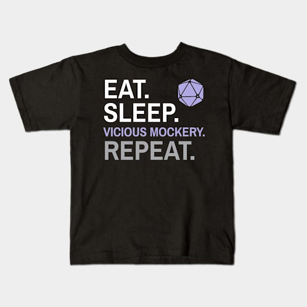 DnD Bard Eat Sleep Vicious Mockery Repeat Kids T-Shirt by Sunburst